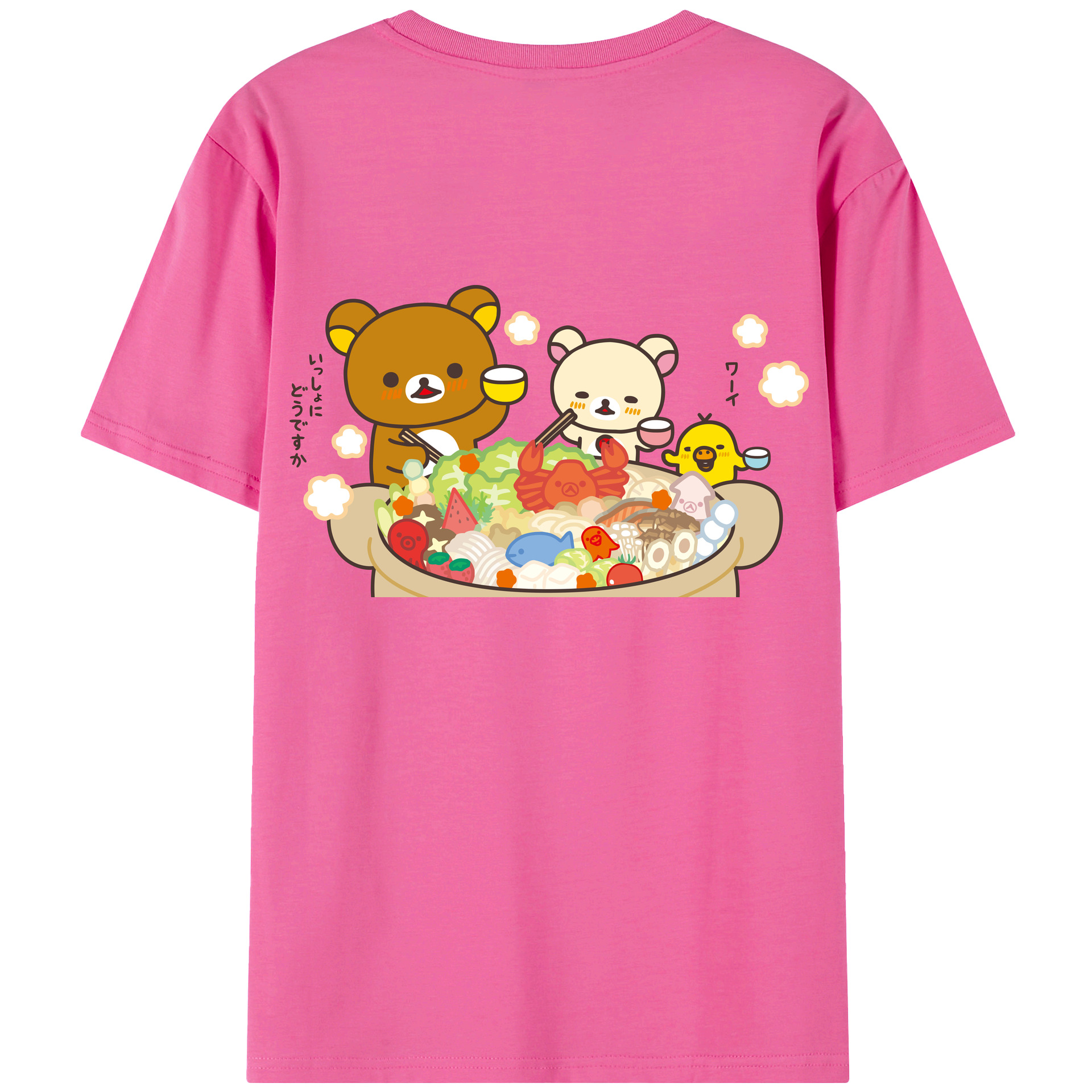 （画像用） リラックマ リラックマ キイロイトリ Rilakkuma Korilakkuma Kiiroitori レディース半袖Tシャツ(バックプリント)